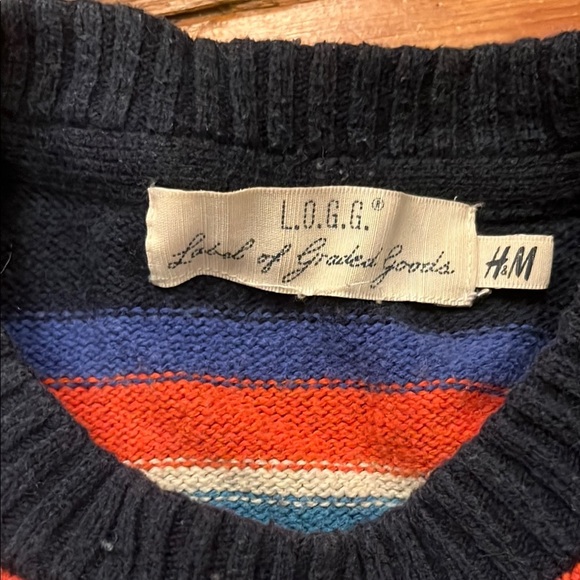 H&M Men's Colorful Striped Crewneck Sweater - Picture 2 of 4